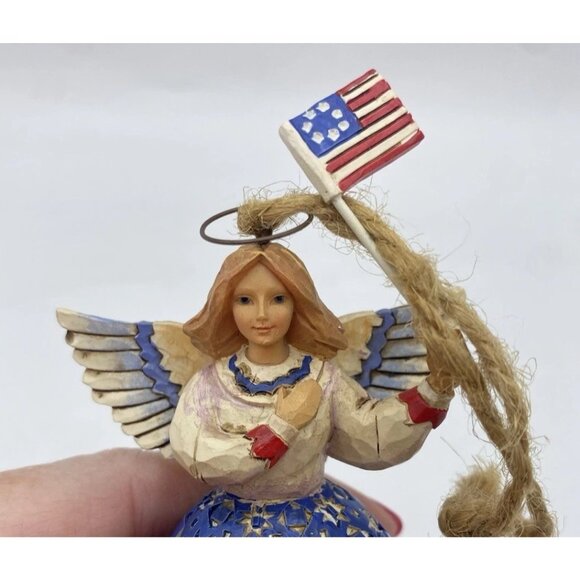 Jim Shore Heartwood Creek Patriotic Angel Eagle Christmas Ornament Lot 2 No Box - Picture 11 of 13